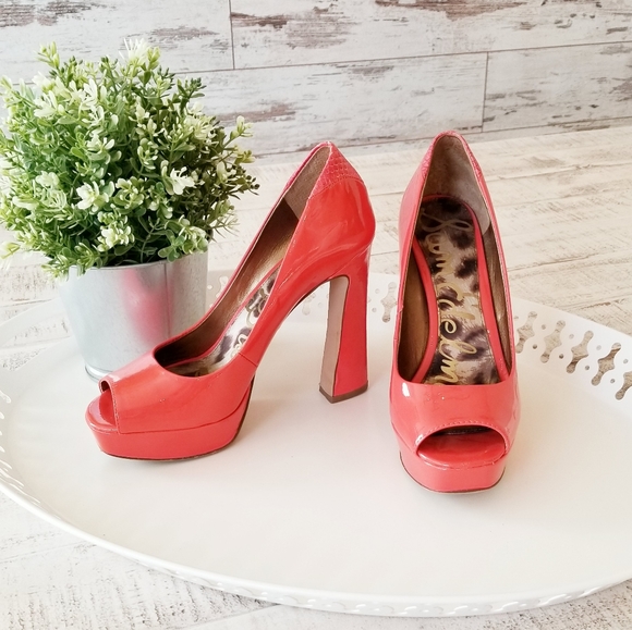 Sam Edelman Shoes - Sam Edelman Tacoma Peep Toe Coral Heel